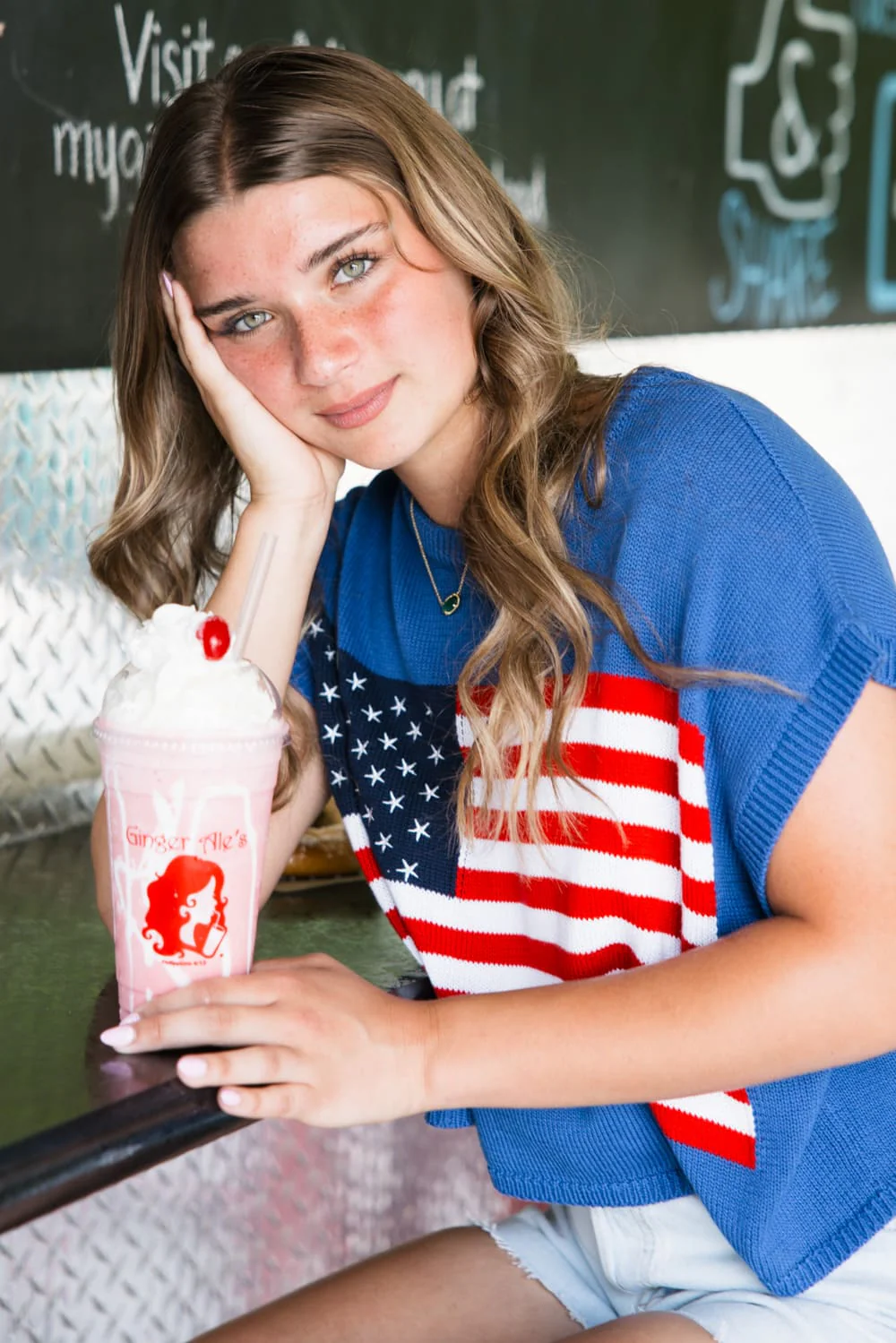 American Flag Sweater for Women in Blue | JT2024-62-BLUEREDNAVY - Image 4