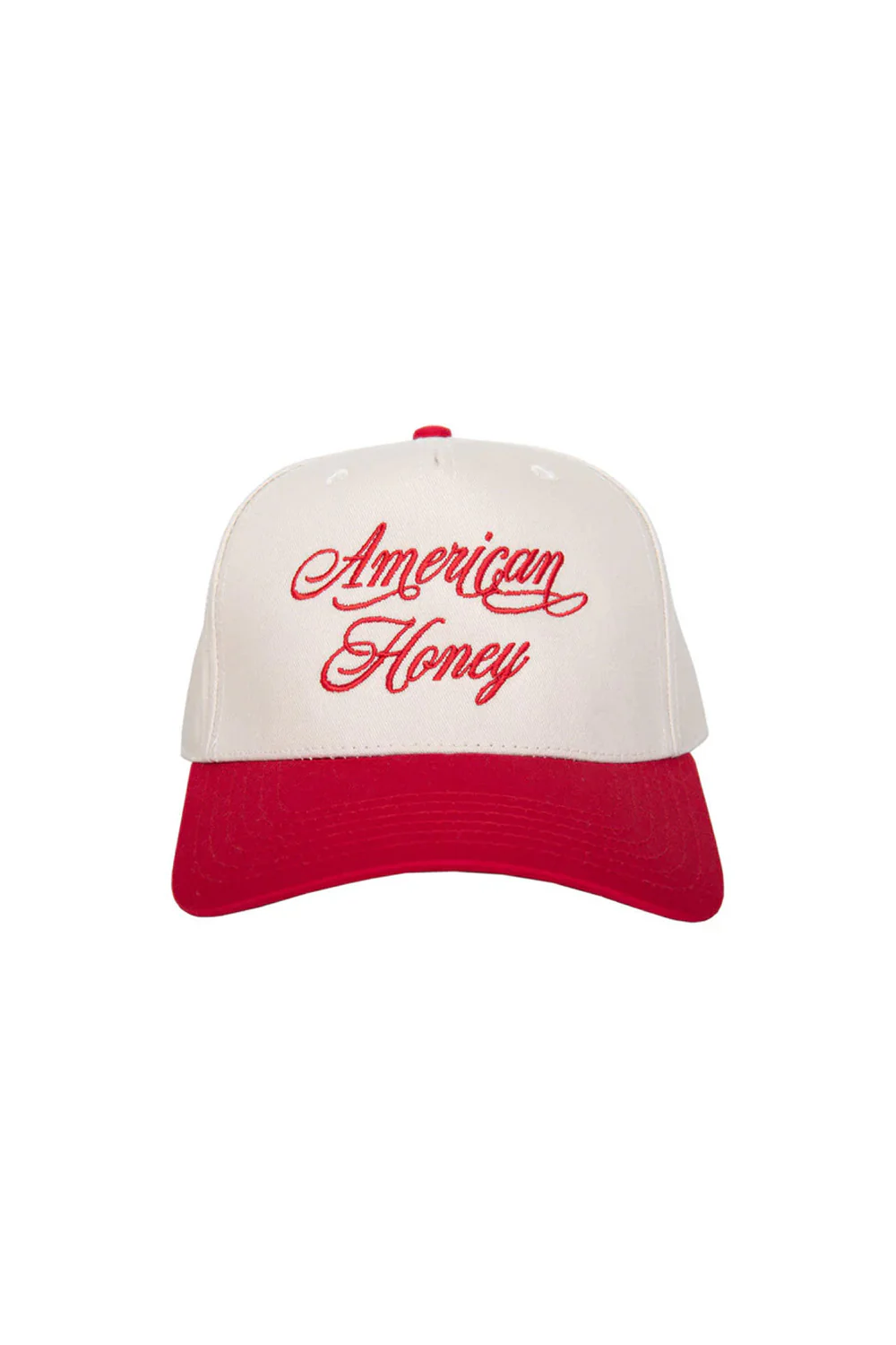 American Honey Trucker Hat for Women in Red/Tan | KDC-BC-1143-RED-TAN - Image 2