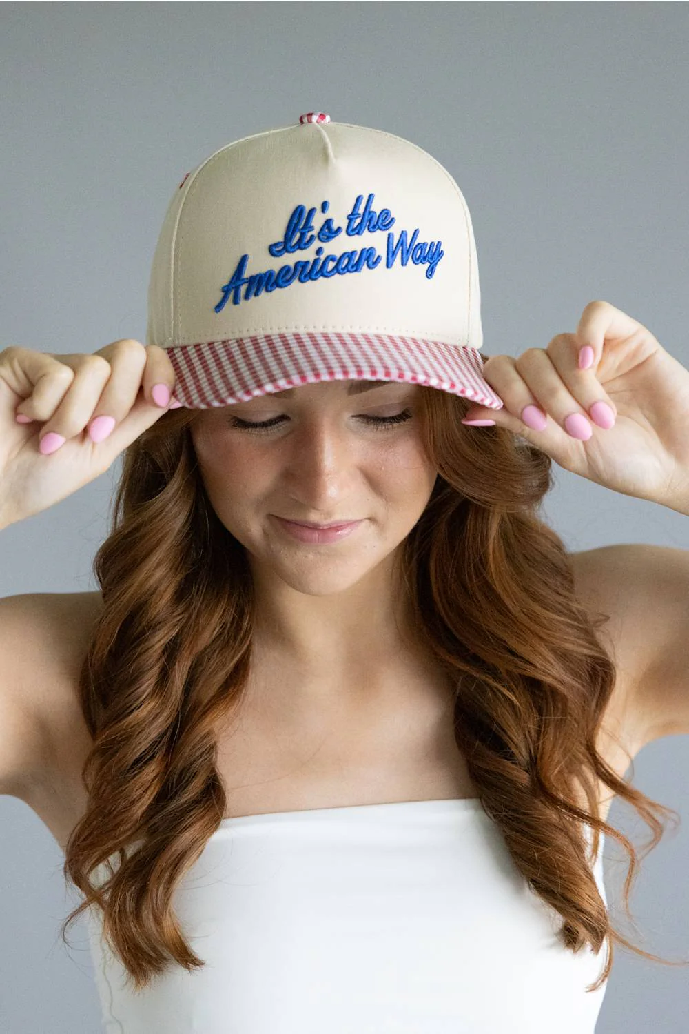 American Way Trucker Hat for Women | TCM0220-RED - Image 5