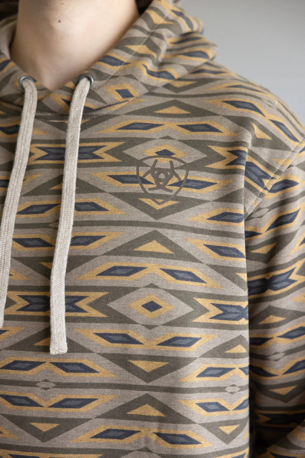 Ariat All Over Print Hoodie for Men in Khaki | 10062818-KHAKI - Image 3