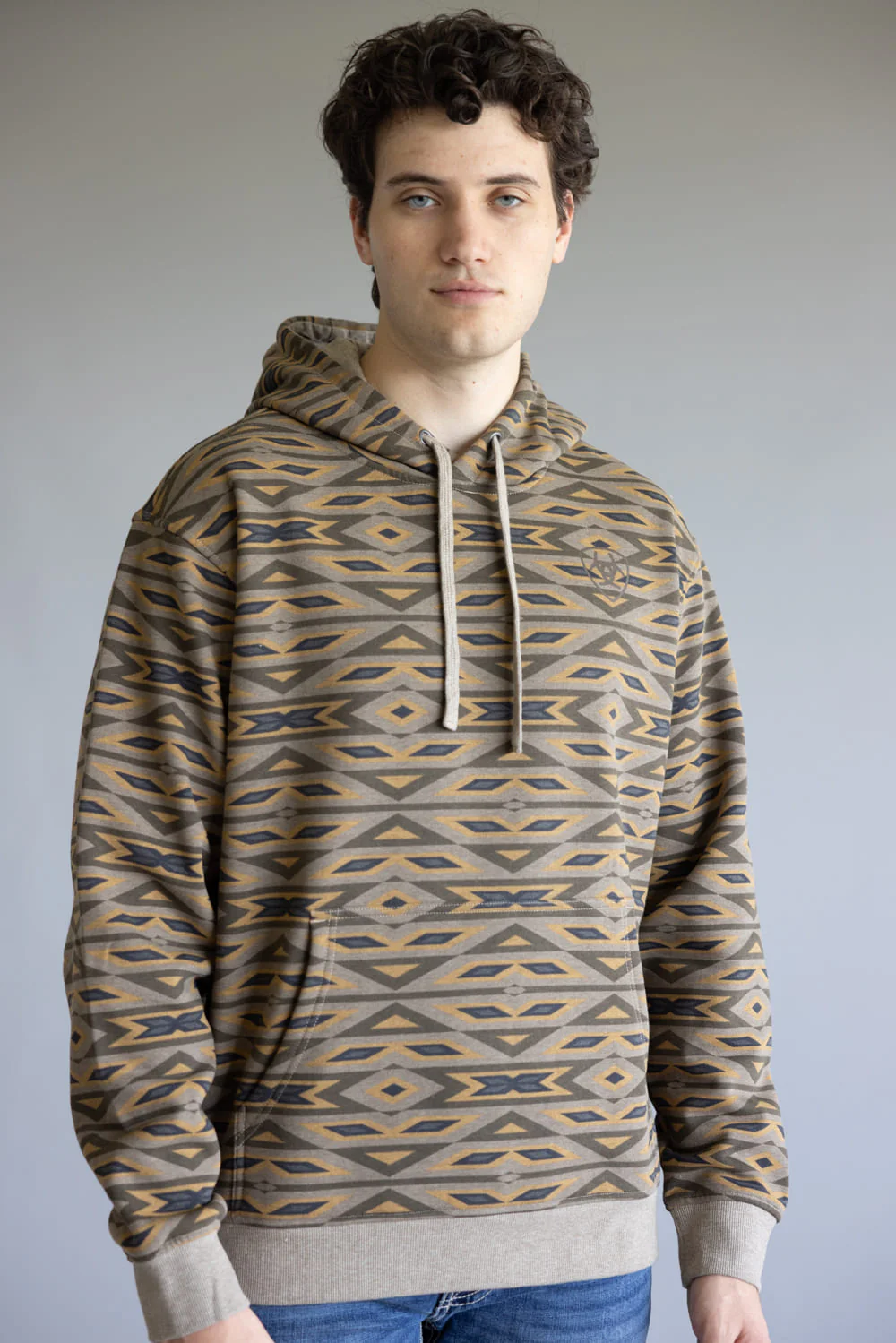 Ariat All Over Print Hoodie for Men in Khaki | 10062818-KHAKI - Image 4