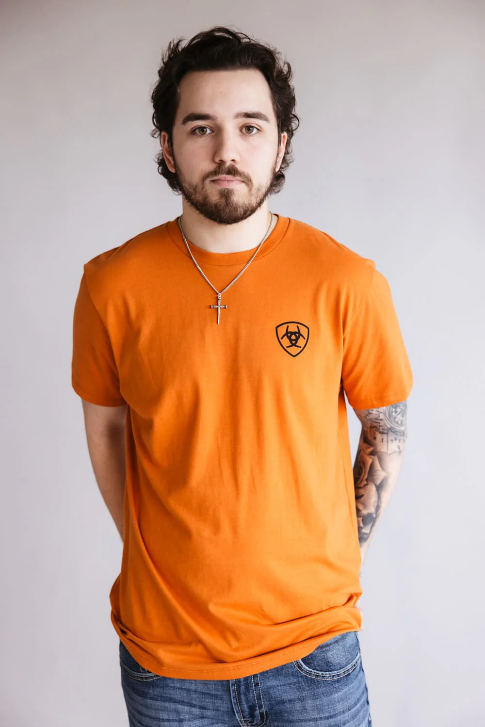 Ariat Barb Shield T-Shirt for Men in Rust | 10054774-RUST - Image 2