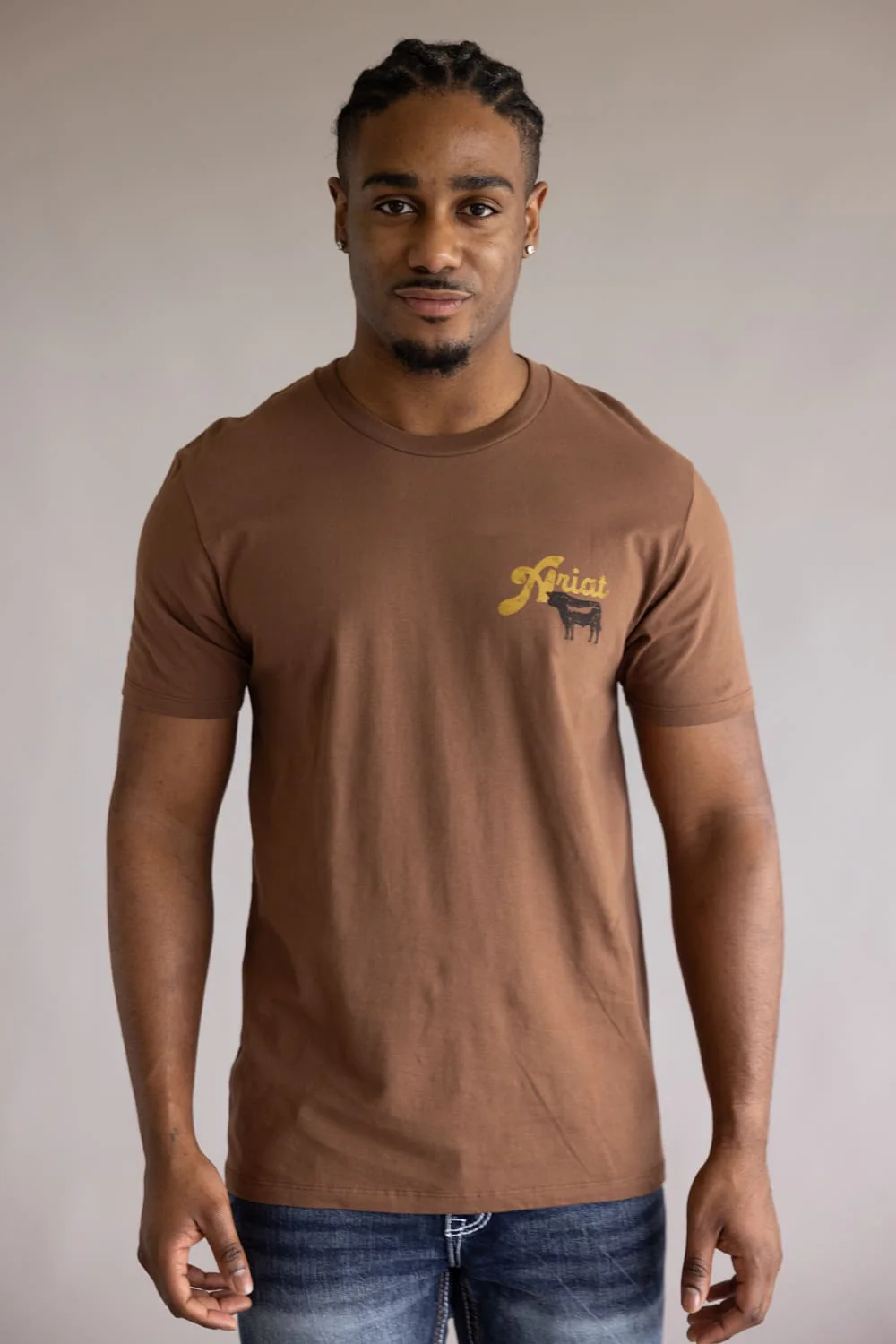 Ariat BBQ Smoke T-Shirt for Men in Soft Silt | 10071197-SOFT SILT - Image 2