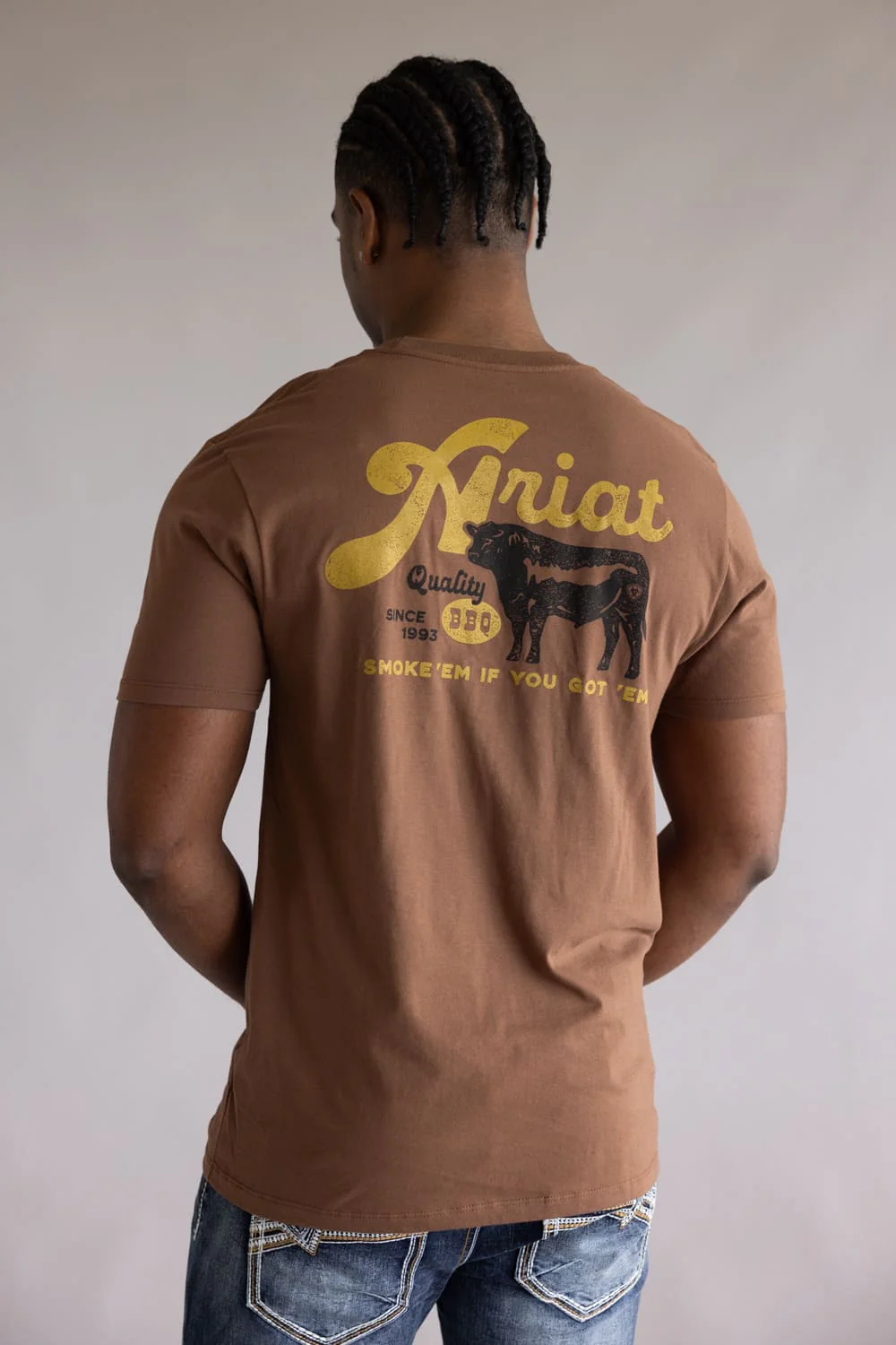 Ariat BBQ Smoke T-Shirt for Men in Soft Silt | 10071197-SOFT SILT - Image 4