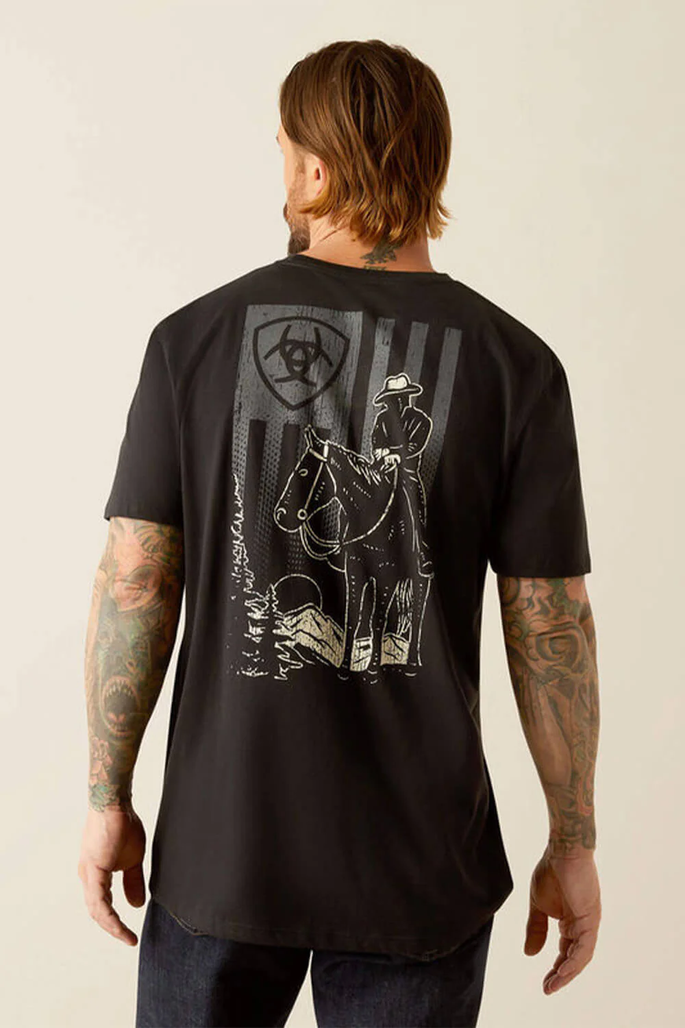 Ariat Big Sky Freedom T-Shirt for Men in Black | 10054842-BLACK - Image 3