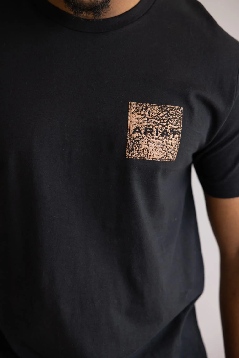Ariat Boot Leather Patch T-Shirt for Men in Black | 10071159-BLACK - Image 3
