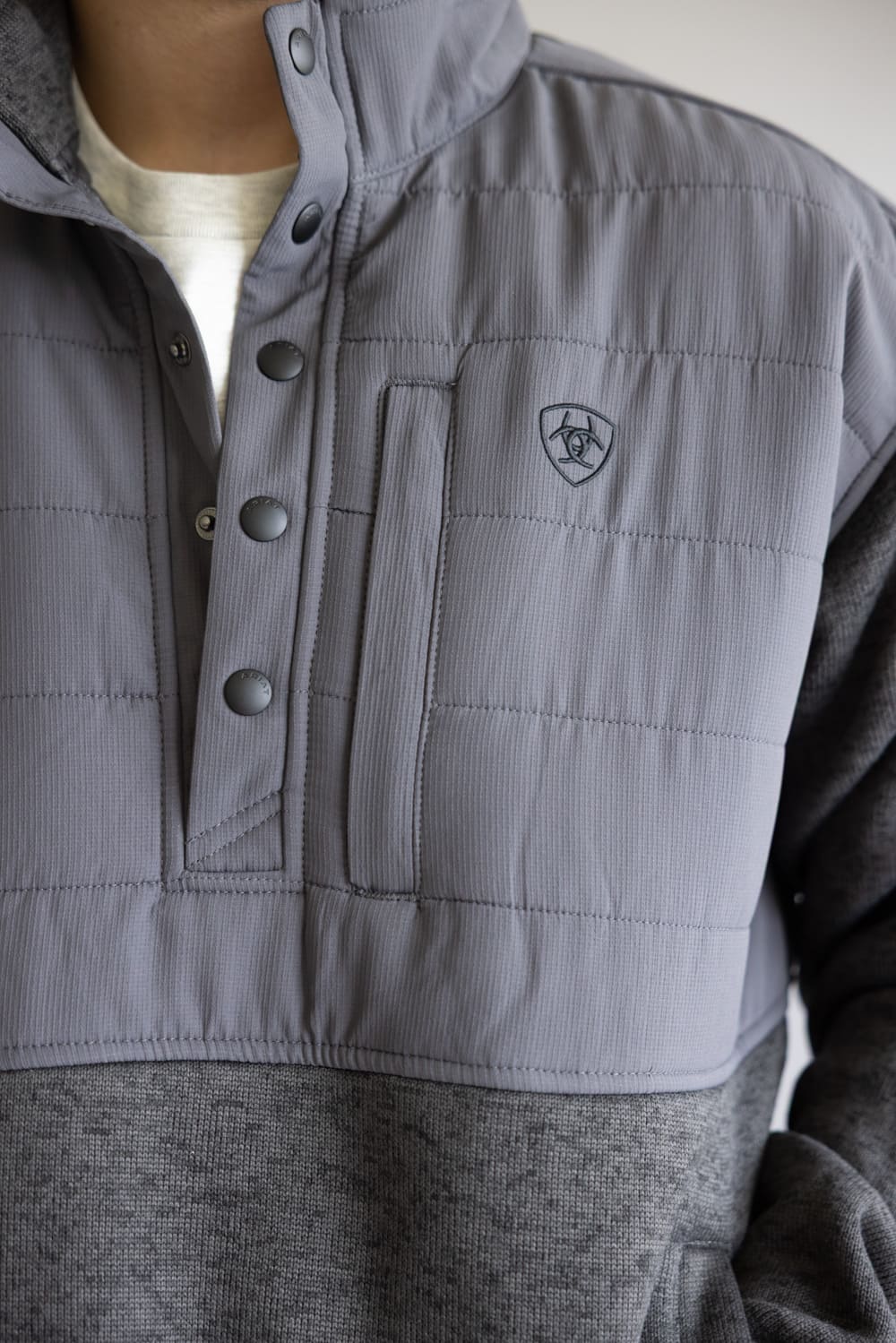 Ariat Caldwell Quarter Snap Pullover for Men in Grey | 10062679-GREY - Image 3