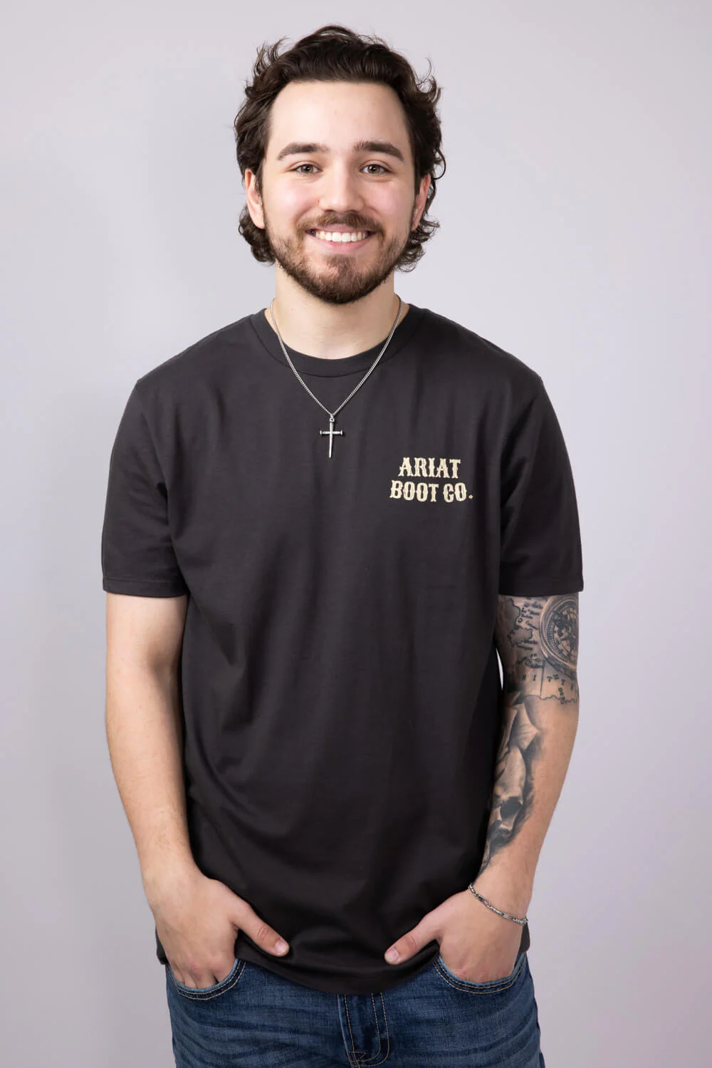 Ariat Cocky Cowboy T-Shirt for Men in Vintage Black | 10058894-VINTAGEBLACK - Image 2