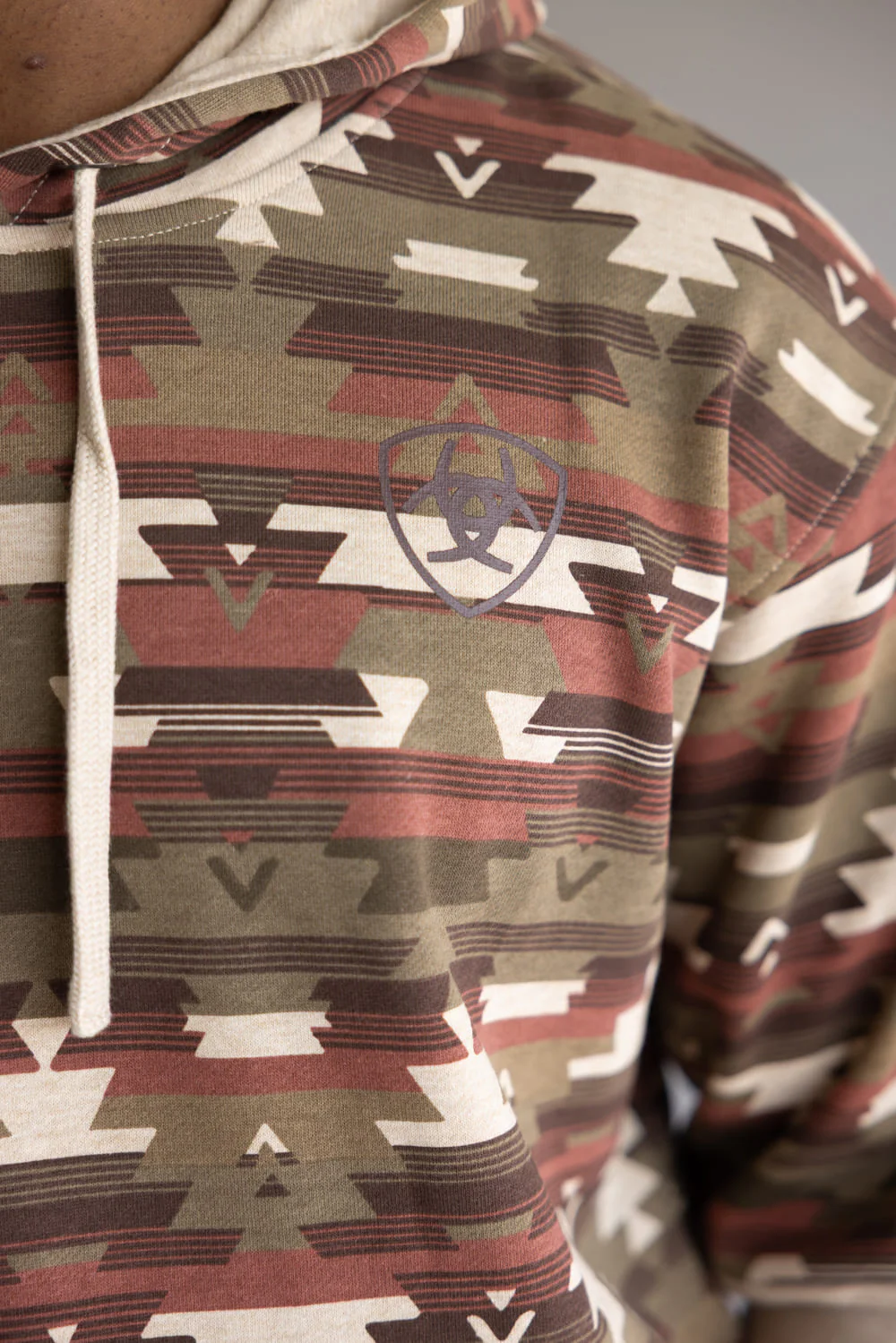 Ariat Color Block Hoodie for Men in Oatmeal | 10062906-OATMEAL - Image 2