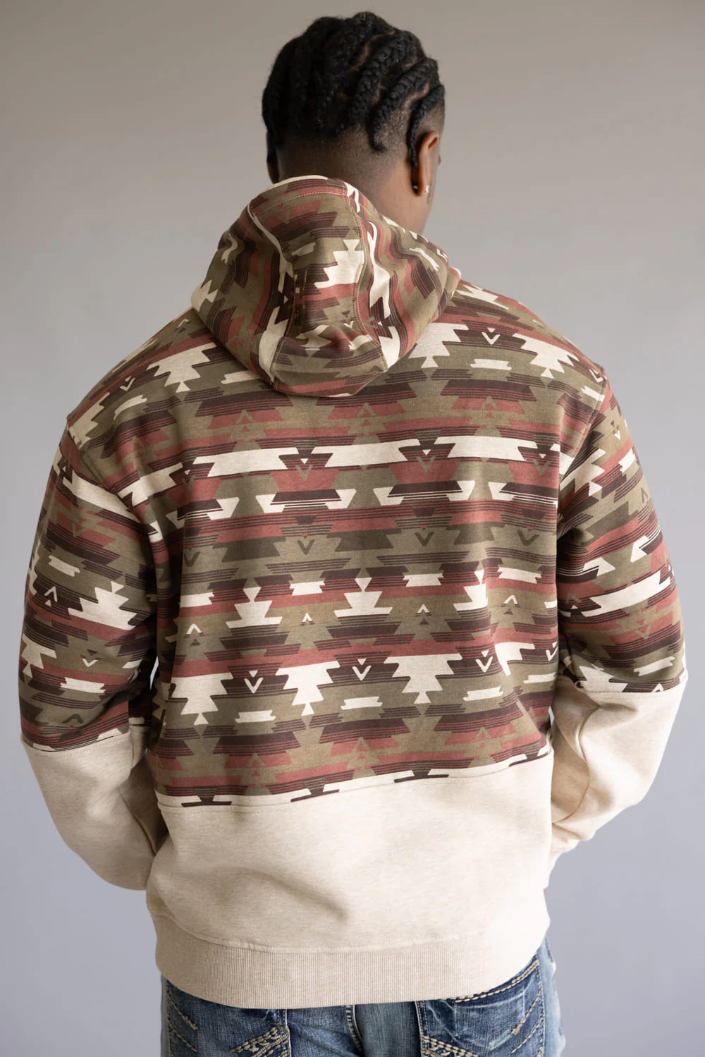 Ariat Color Block Hoodie for Men in Oatmeal | 10062906-OATMEAL - Image 4