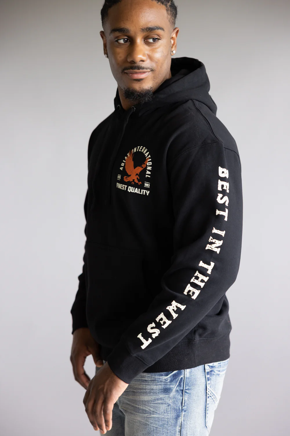Ariat Eagle Hoodie for Men in Black | 10062492-BLACK - Image 3