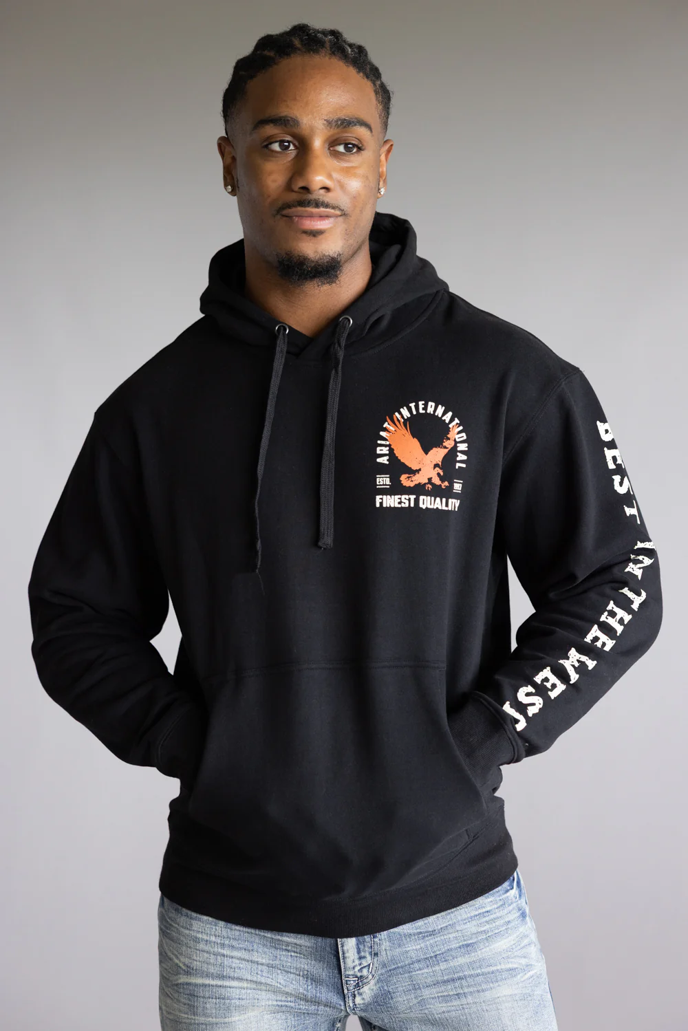 Ariat Eagle Hoodie for Men in Black | 10062492-BLACK - Image 4