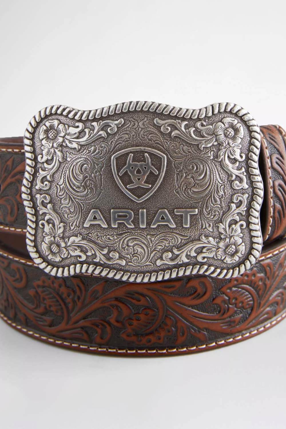 Ariat Embossed Leather Belt for Men in Brown | A1020467- TAN - Image 2