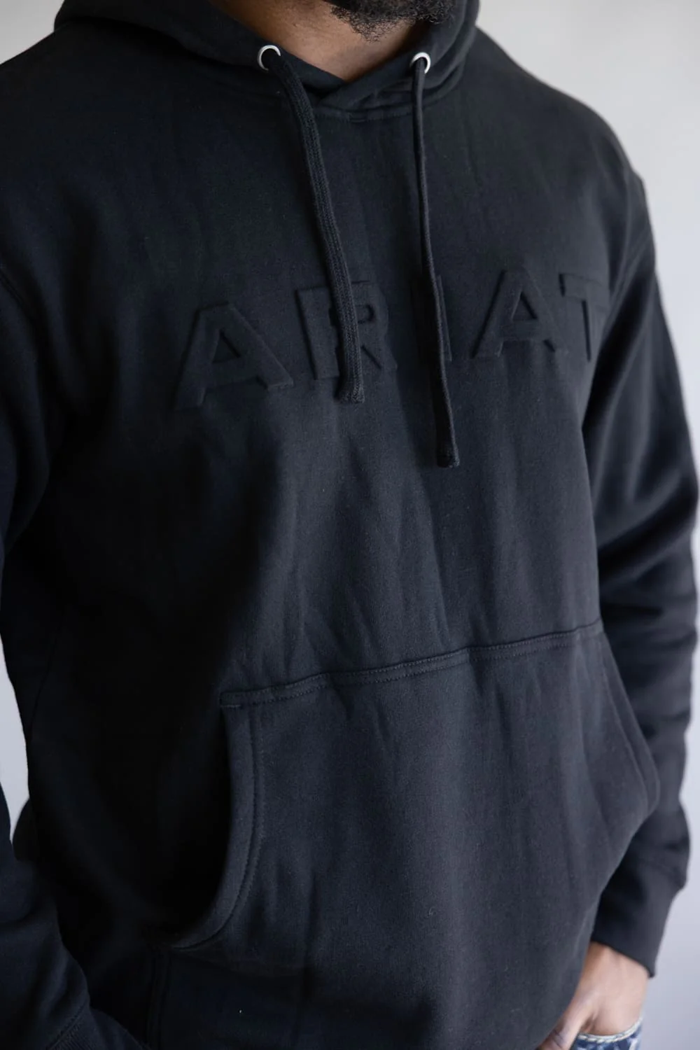 Ariat Embossed Logo Hoodie for Men in Black | 10073716-BLACK - Image 3