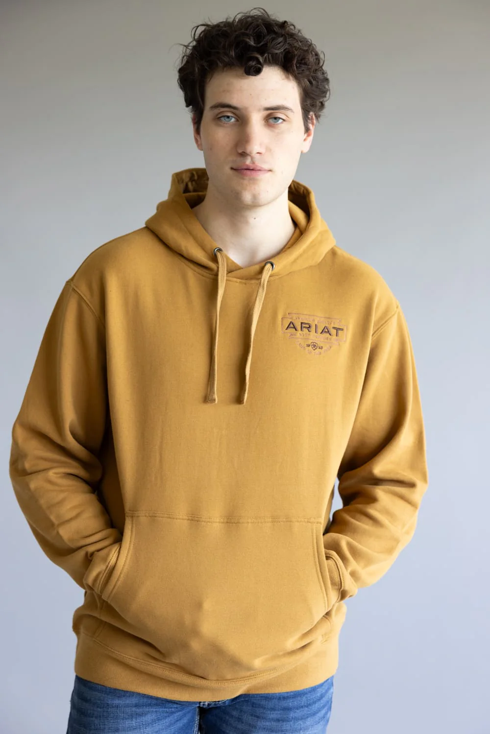Ariat Embroidered Southwest Buckle Hoodie for Men in Brown | 10062495-BONEBROWN - Image 5