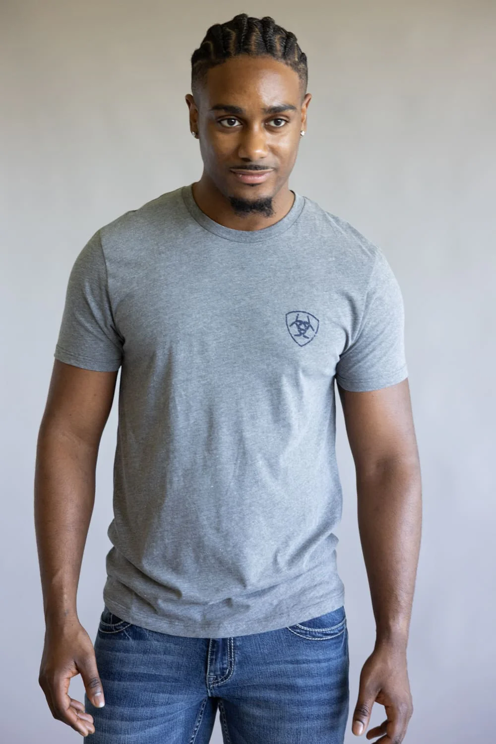 Ariat Iron Ranch T-Shirt for Men in Graphite Heather | 10062413-GRAPHITE - Image 2