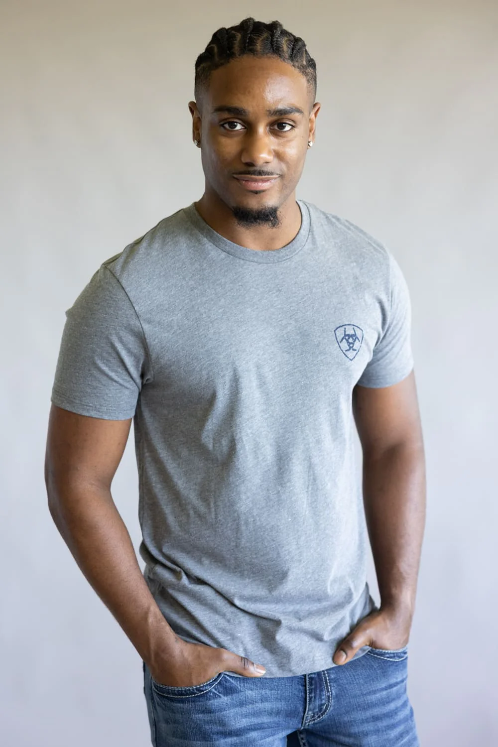Ariat Iron Ranch T-Shirt for Men in Graphite Heather | 10062413-GRAPHITE - Image 3