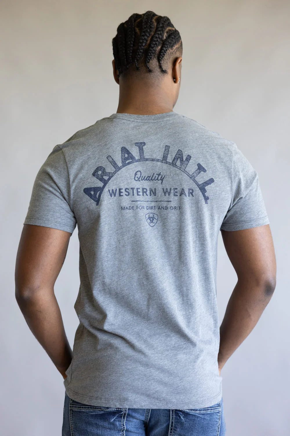 Ariat Iron Ranch T-Shirt for Men in Graphite Heather | 10062413-GRAPHITE - Image 5