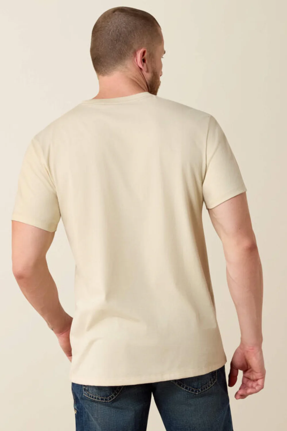Ariat Land Of Free Farm T-Shirt for Men in Natural | 10071190-NATURAL - Image 4