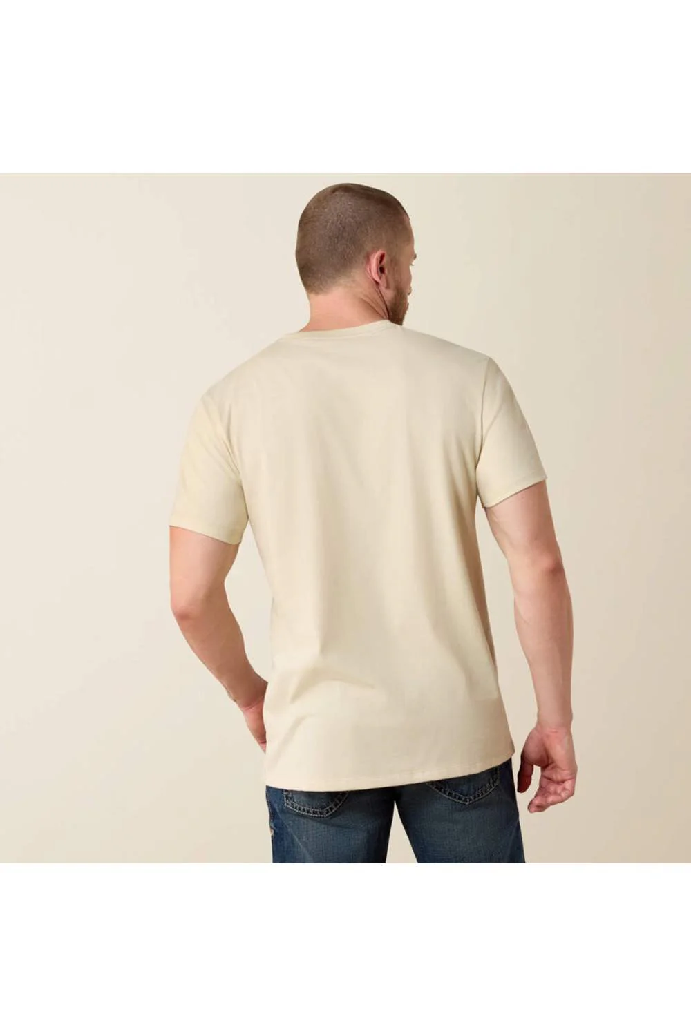 Ariat Land Of Free Farm T-Shirt for Men in Natural | 10071190-NATURAL - Image 8