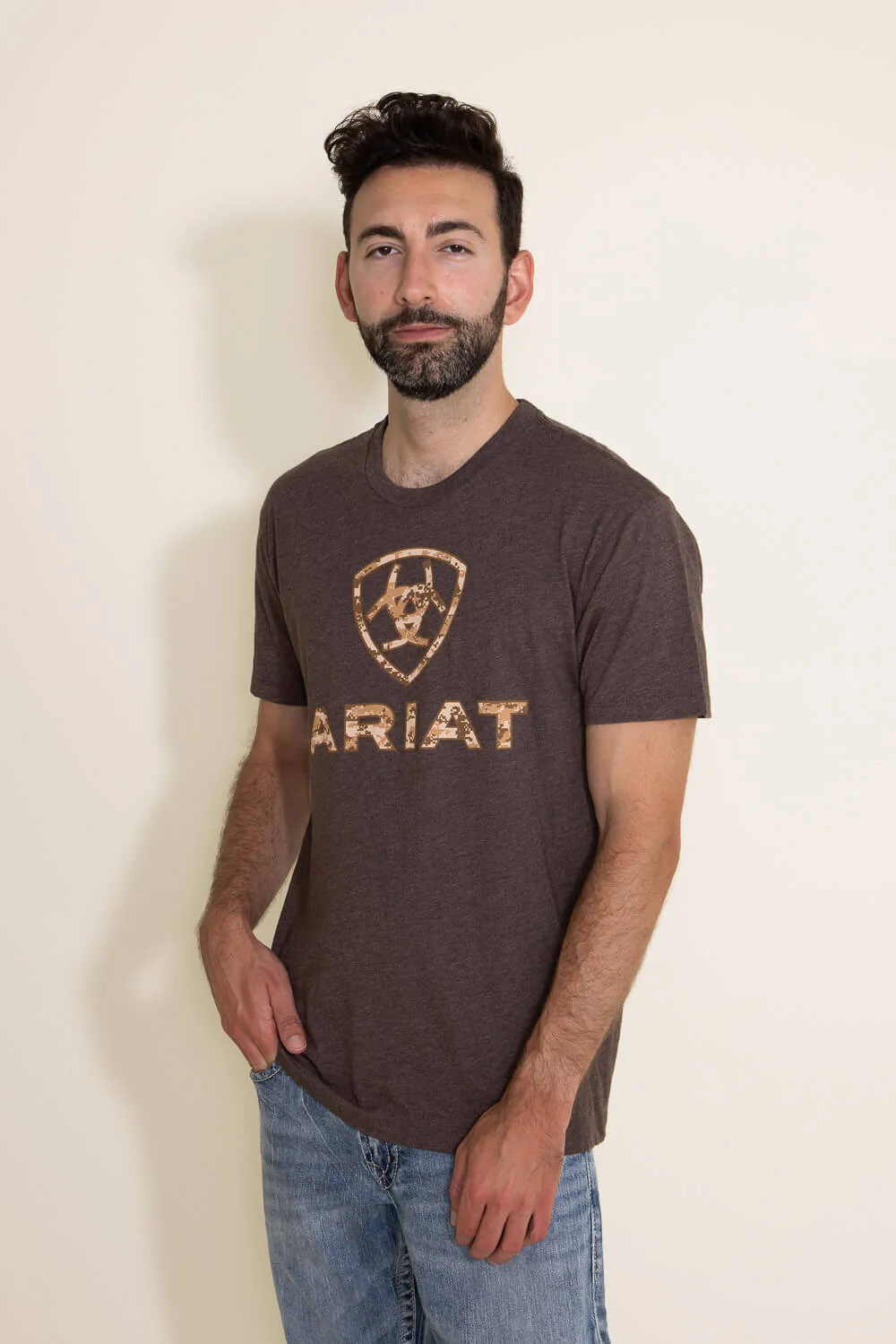 Ariat Liberty USA Digi Camo T-Shirt for Men in Brown | 10027515-BROWN - Image 3