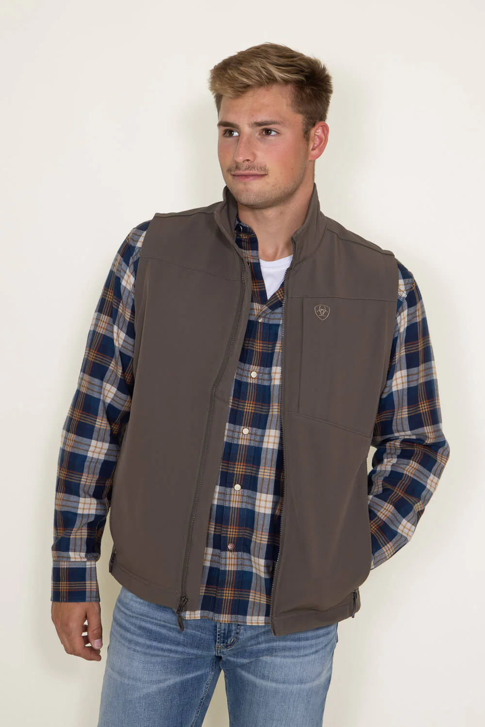 Ariat Logo 2.0 Softshell Vest for Men in Brown | 10046614-BANYANBARK - Image 3
