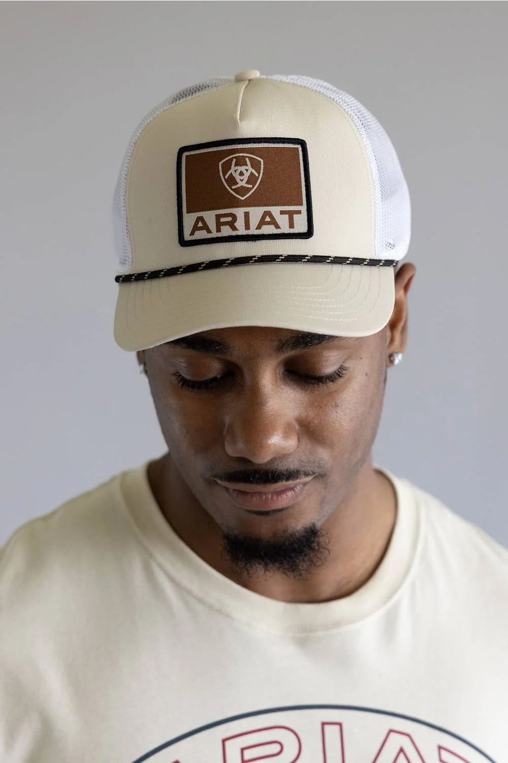 Ariat Logo Patch Cap for Men in Cream | A300092508 - Image 2