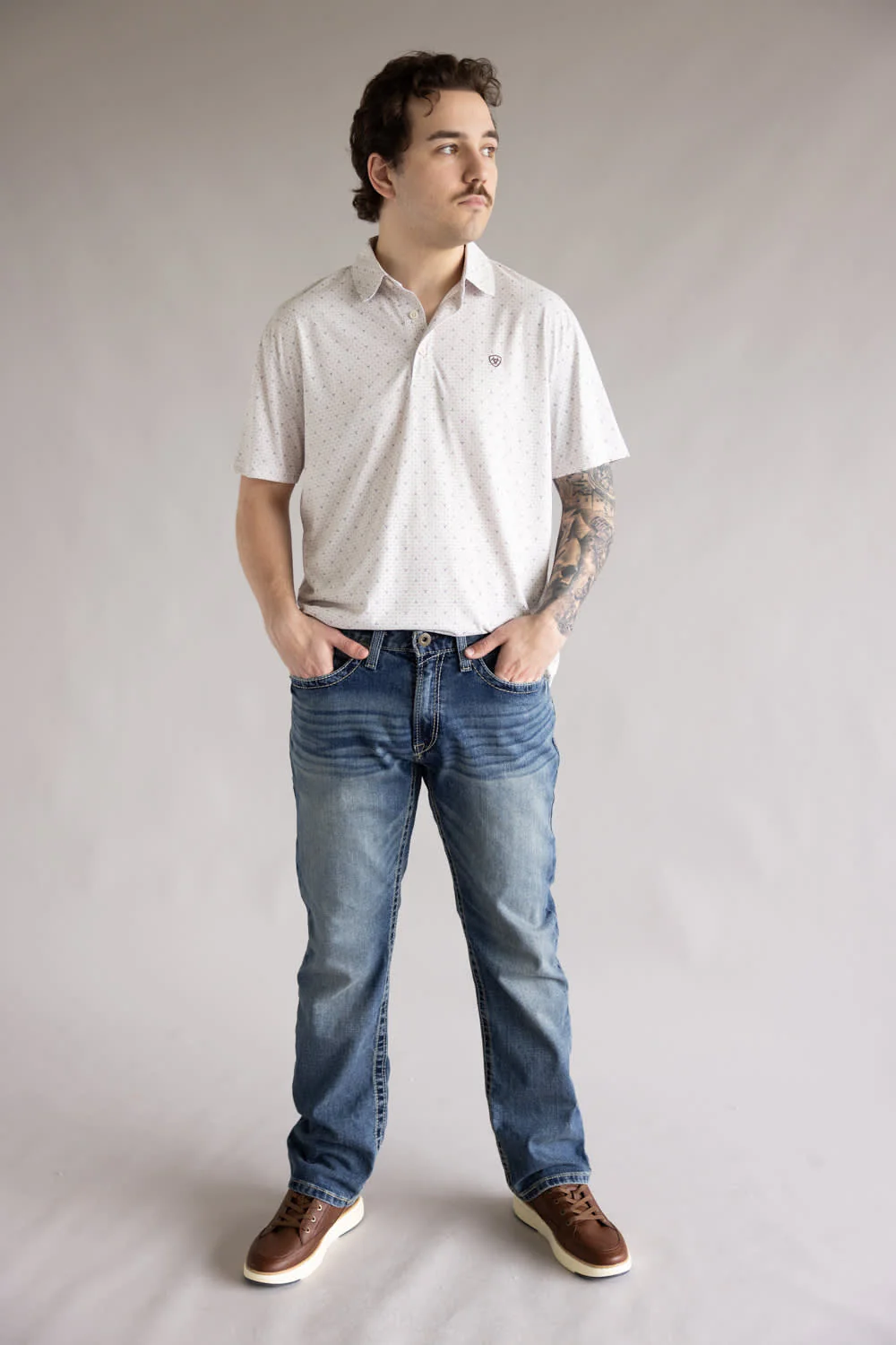 Ariat M4 Shoreway Dakota Relaxed Fit Straight Leg Jeans for Men | 10032086 17.5 LEG - Image 2