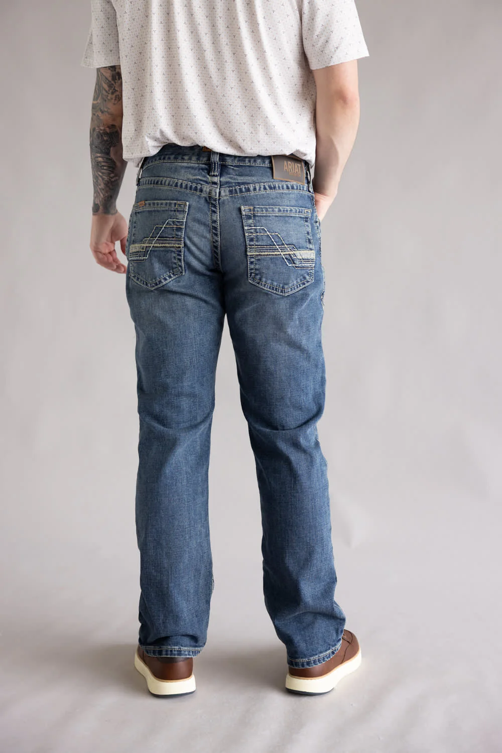 Ariat M4 Shoreway Dakota Relaxed Fit Straight Leg Jeans for Men | 10032086 17.5 LEG - Image 6