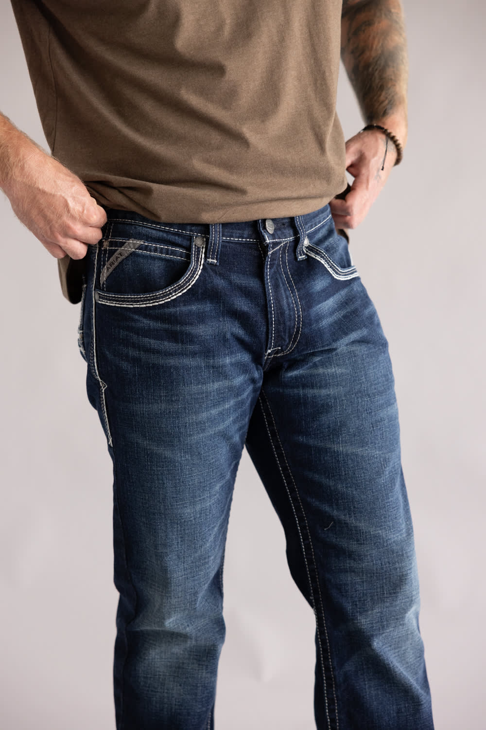 Ariat M5 Slim Stretch Coltrane Straight Leg Jeans for Men | 10032088-NIGHTINGALE - Image 4