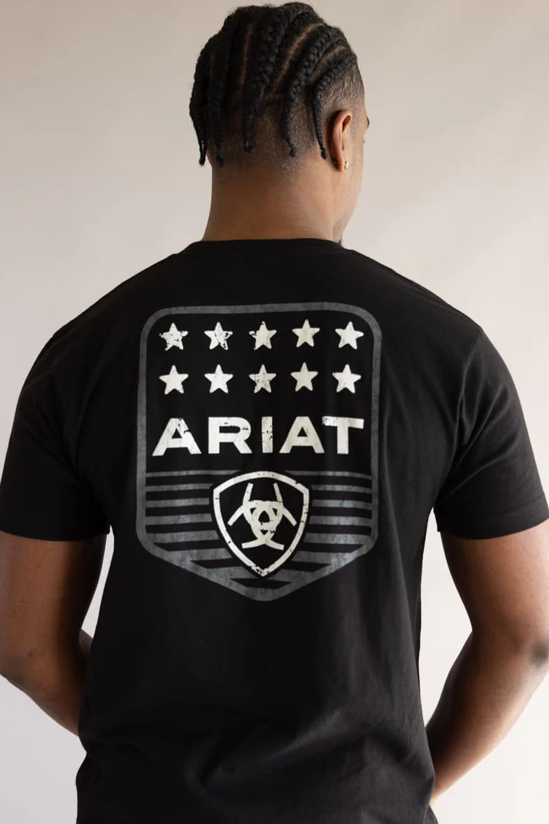 Ariat Patriotic Badge T-Shirt for Men in Black  | 10073966-BLACK - Image 4