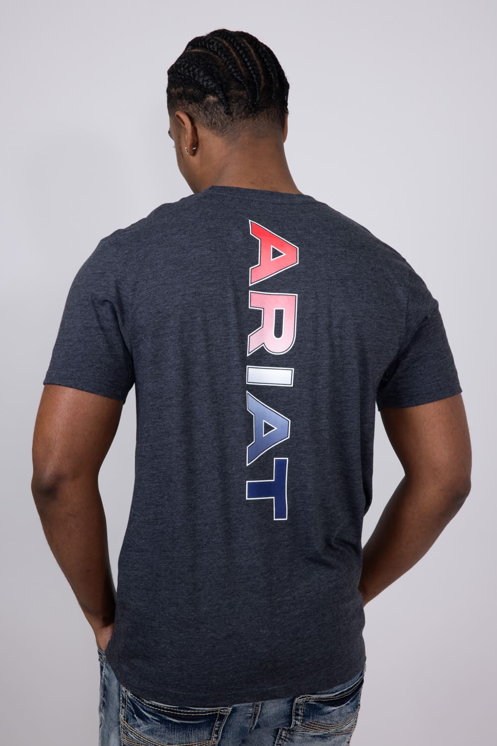 Ariat RWB T-Shirt for Men in Charcoal Heather | 10054771-CHARCOAL - Image 5
