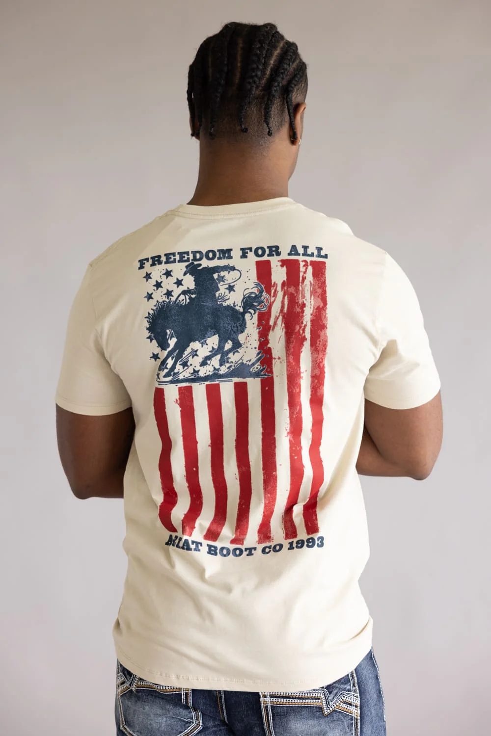 Ariat Split Freedom Painted T-Shirt for Men in Soft Silt | 10071200-NATURAL - Image 5