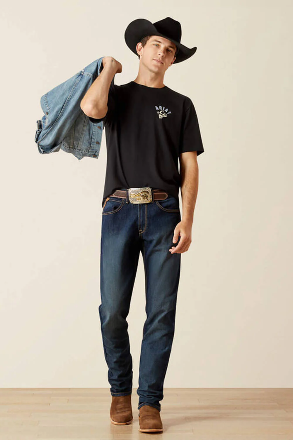 Ariat Stitched Skull T-Shirt for Men in Black | 10062423-BLACK - Image 4