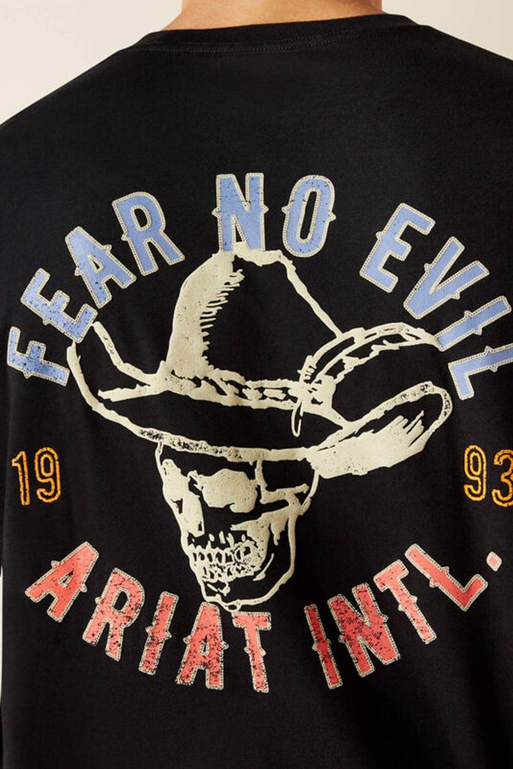 Ariat Stitched Skull T-Shirt for Men in Black | 10062423-BLACK - Image 5