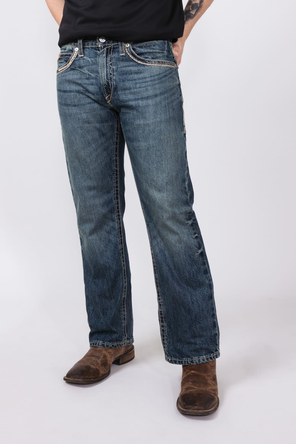 Ariat Straight Fit Jeans for Men | 10012703-GAMBLER 18.5 LEG - Image 3