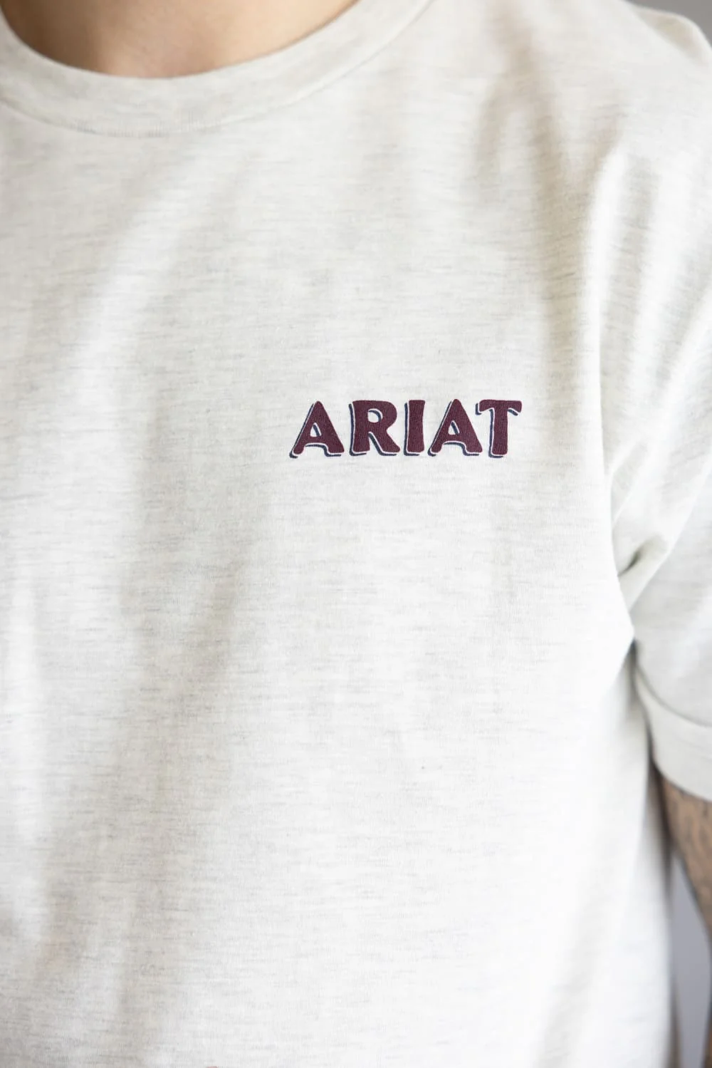 Ariat Straight Shooter T-Shirt for Men in Oatmeal | 10062412-OATMEAL - Image 4