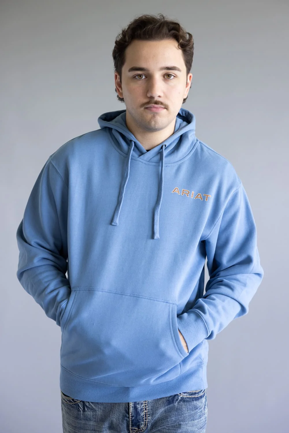Ariat Sun Valley Circle Hoodie for Men in Blue | 10062498-BLUE - Image 2