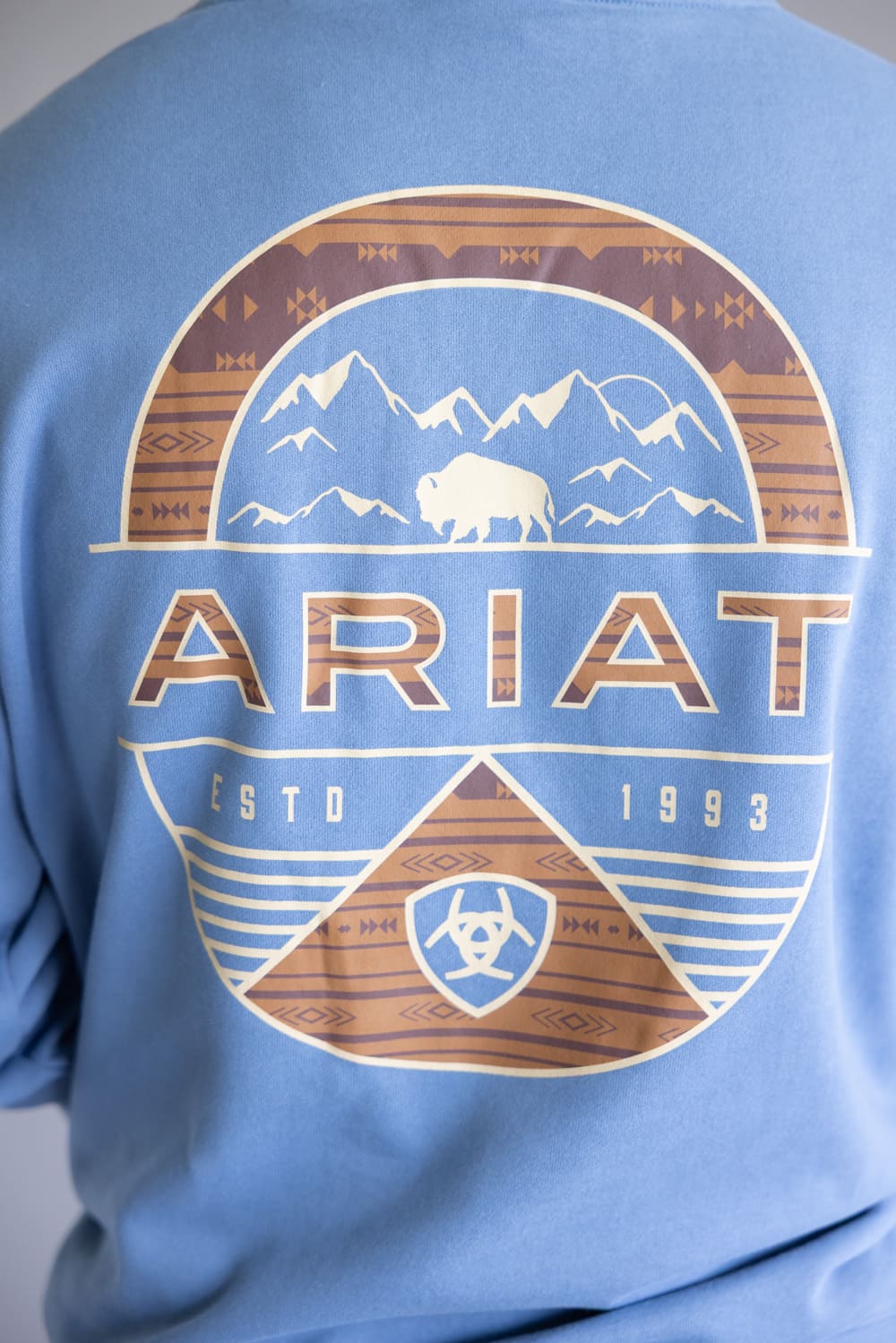Ariat Sun Valley Circle Hoodie for Men in Blue | 10062498-BLUE - Image 3