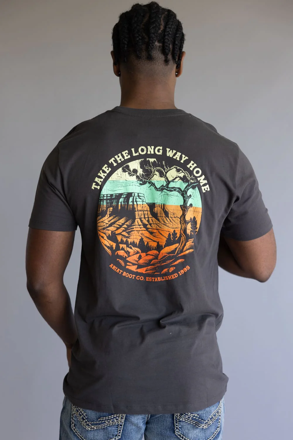 Ariat Take The Long Way Home T-Shirt for Men in Vintage Black | 10058885-VINTAGEBLACK - Image 4