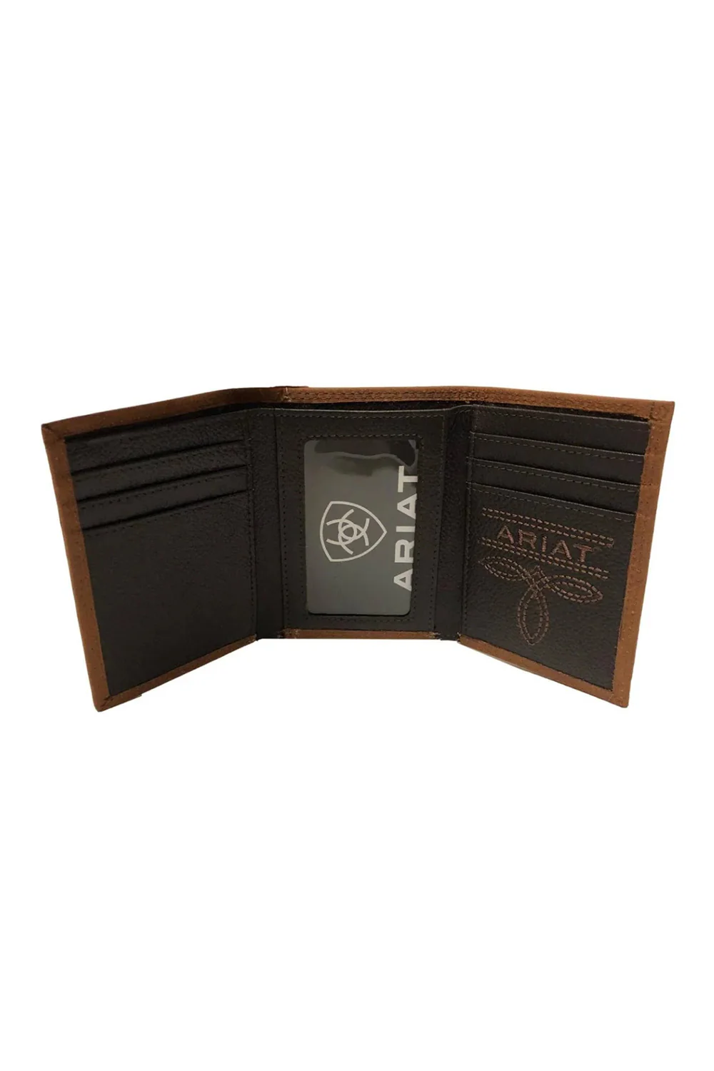 Ariat Tri-Fold Flag Embroidered Wallet in Brown | A3548444-BROWN - Image 2