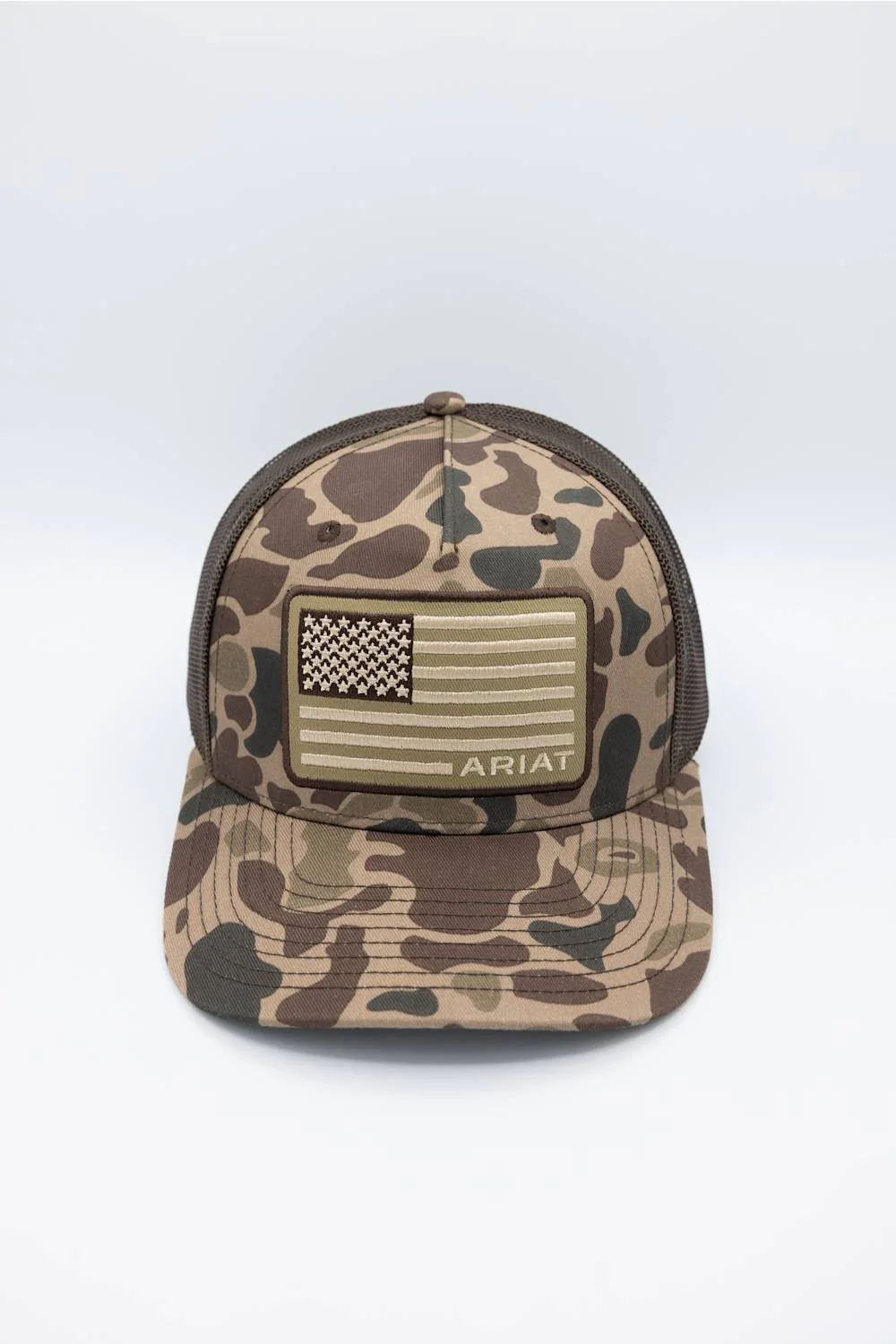 Ariat USA Flag Logo Cap for Men in Brown Camo | A300089802 - Image 3