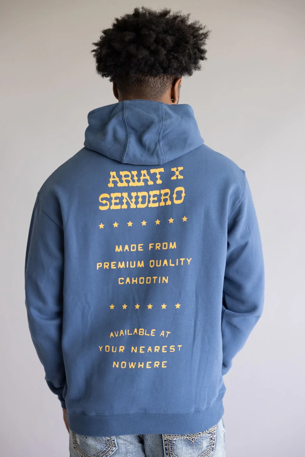 Ariat x Sendero Back In The Saddle Hoodie for Men in Dark Denim | 10062505-DKDENIM - Image 3