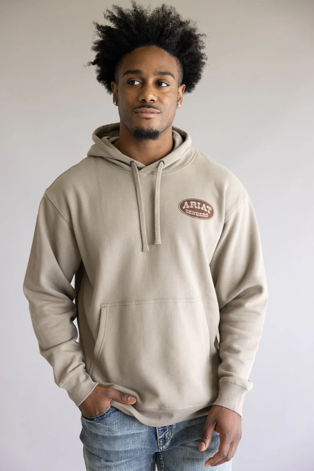 Ariat x Sendero Slow Horses Hoodie for Men in Brown | 10062503-BRINDLE - Image 2