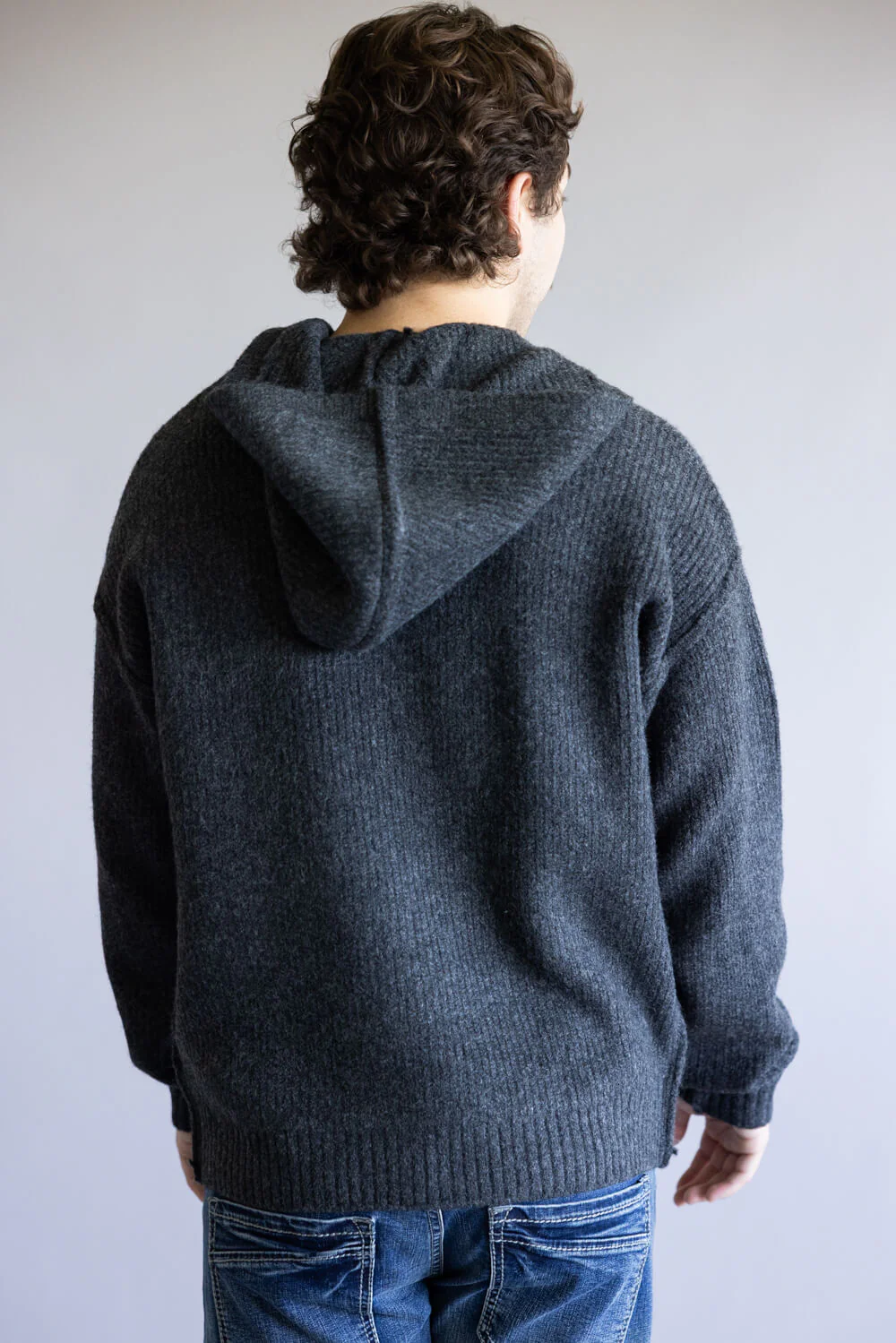Avery Hooded Sweater for Men in Dark Charcoal  | MCW-177-DKCHARCOAL - Image 3