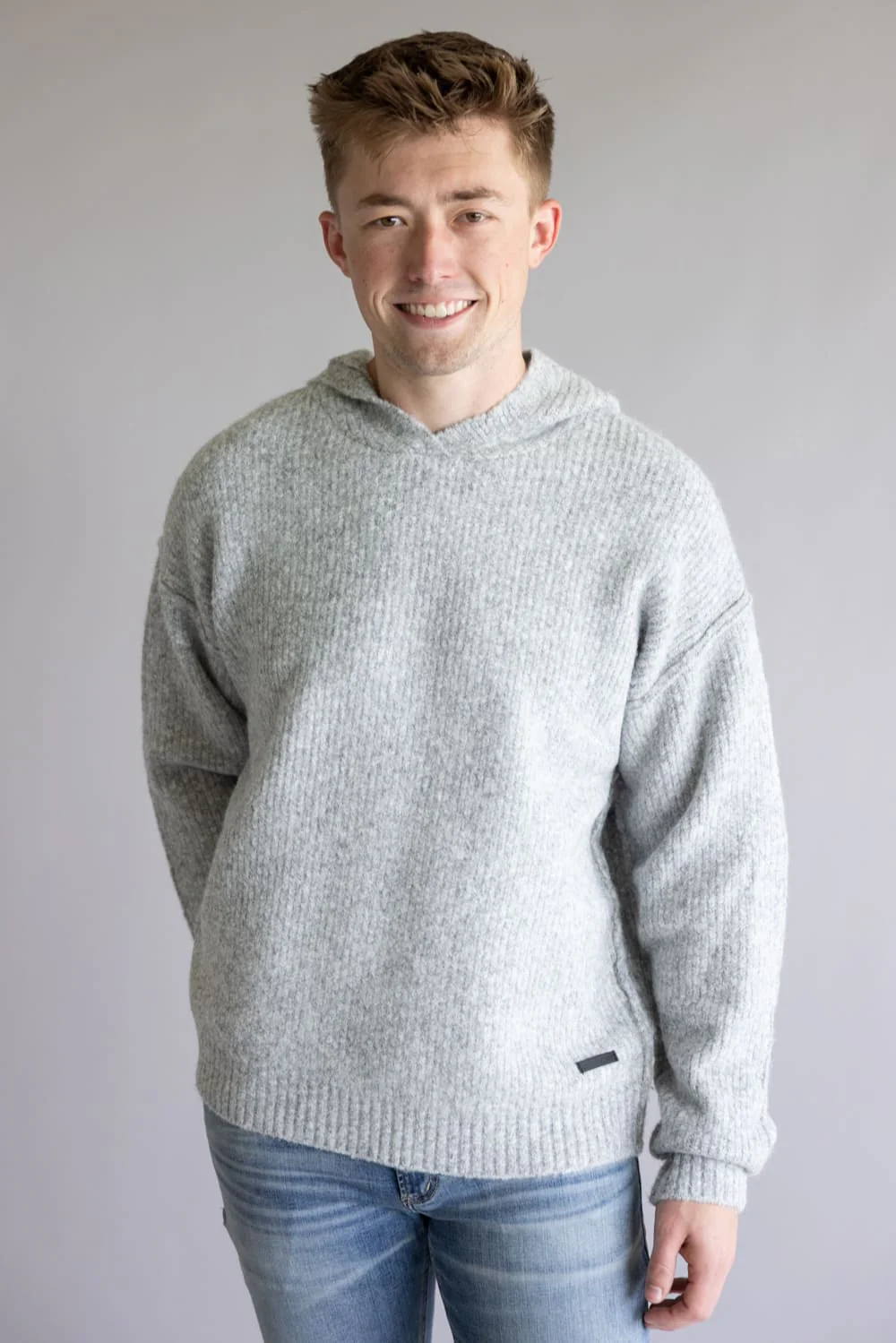 Avery Hooded Sweater for Men in Heather Gray | MCW-177-HTHRGRAY - Image 4
