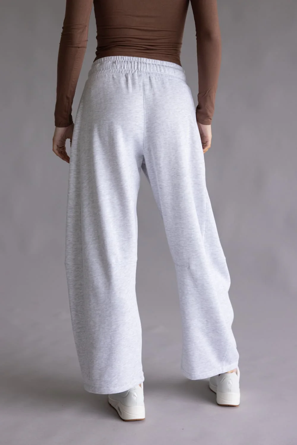 Baggy Barrel Fleece Sweatpants for Women in Ice Grey | PA2200-ICEGREY - Image 6