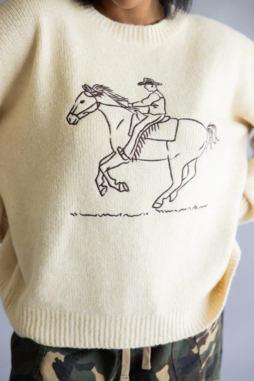 Bailey Rose Cowboy Stitch Sweater for Women in Butter | BRW0280-42-BUTTER - Image 5