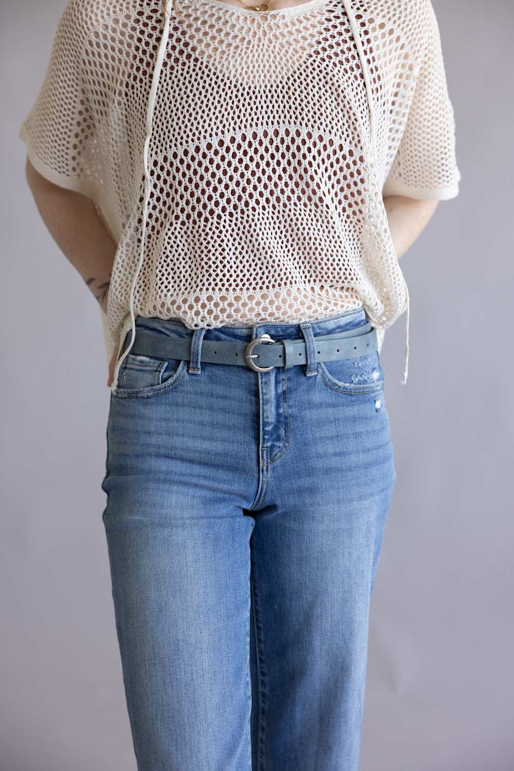 Basic Buckle Belt for Women in Blue Silver | IW24118ASL-BLUE - Image 2