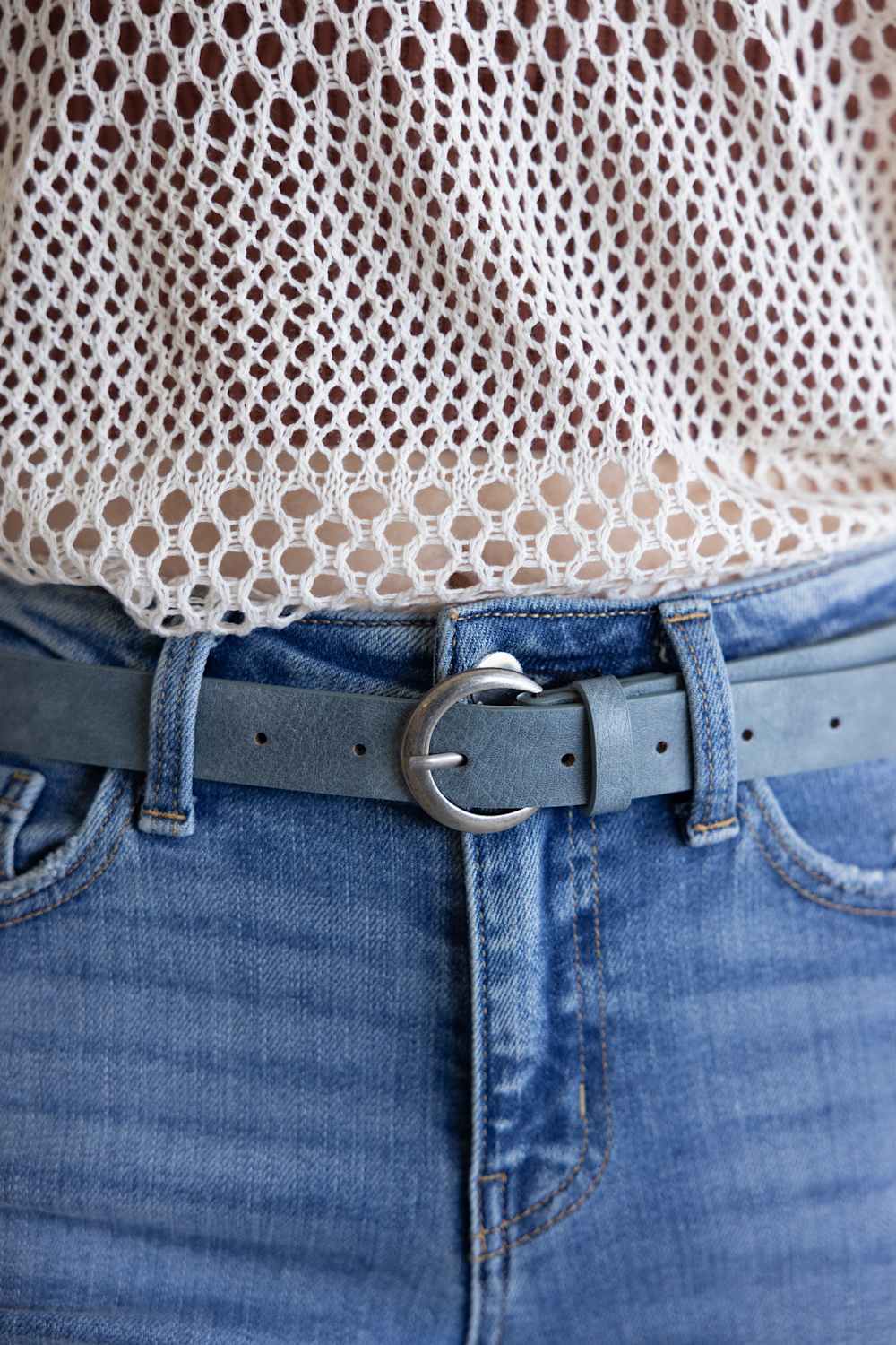 Basic Buckle Belt for Women in Blue Silver | IW24118ASL-BLUE - Image 3
